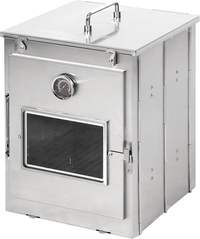 REDCAMP Foldable Camping Oven with Storage Handbag, Stainless Steel Portable Camping Stove for Baking Cinnamon Rolls, Breads and Muffins with Wood Burning Fire,Propane Stoves,Campers,Baking BBQ