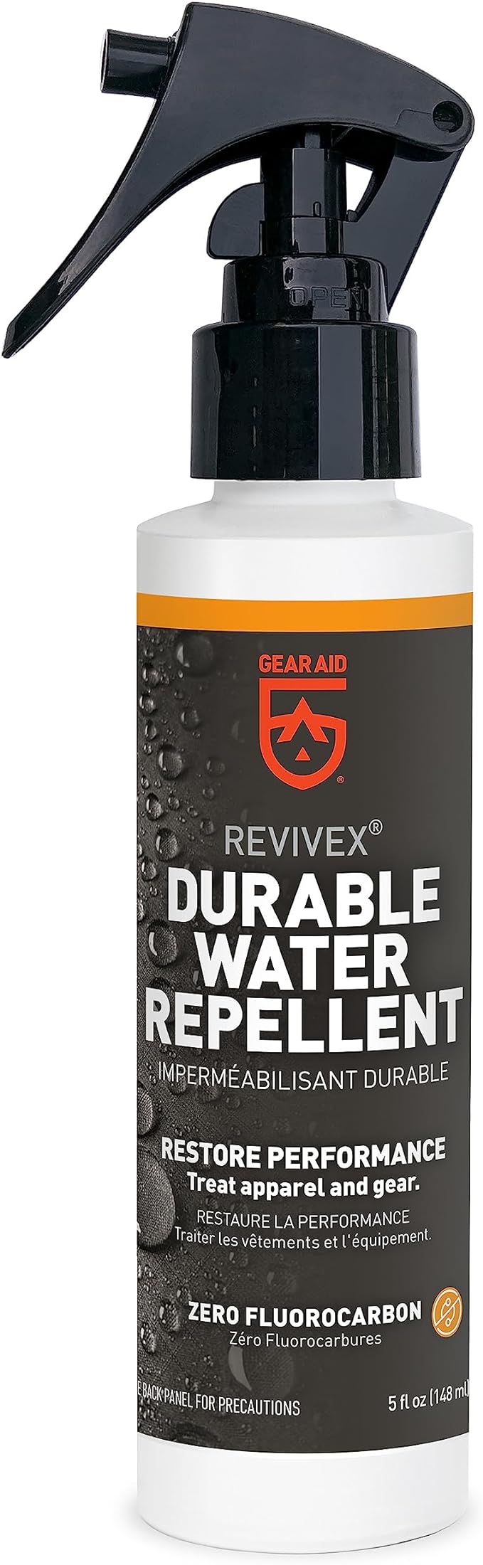 Gear AID Revivex Durable Water Repellent (DWR) Spray for Waterproofing, Restoring Performance on Nylon Jackets, Gore-TEX, Paddle, Snow and Camping Gear