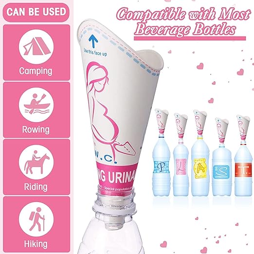 60 Pcs Disposable Portable Female Urination Device for Women, Female Urinal,Women Pee Cup Standing Up,Disposable Women Urinal for Women Female Pee Funnel,for Travel Camping Urinary Pee Cones