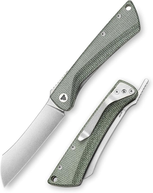 Higonokami Folding Pocket Knife for Men,3.3" 14C28N Stonewash Camping EDC Knives with Clip Micarta Handle,Norma-04G