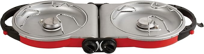 Coleman Fold N Go 2-Burner Propane Camping Stove, Portable Folding Camp Stove with Push-Button Instant Ignition, 2 Adjustable Burners with 20,000 BTUs of Power for Camping, Tailgating, BBQ, & More