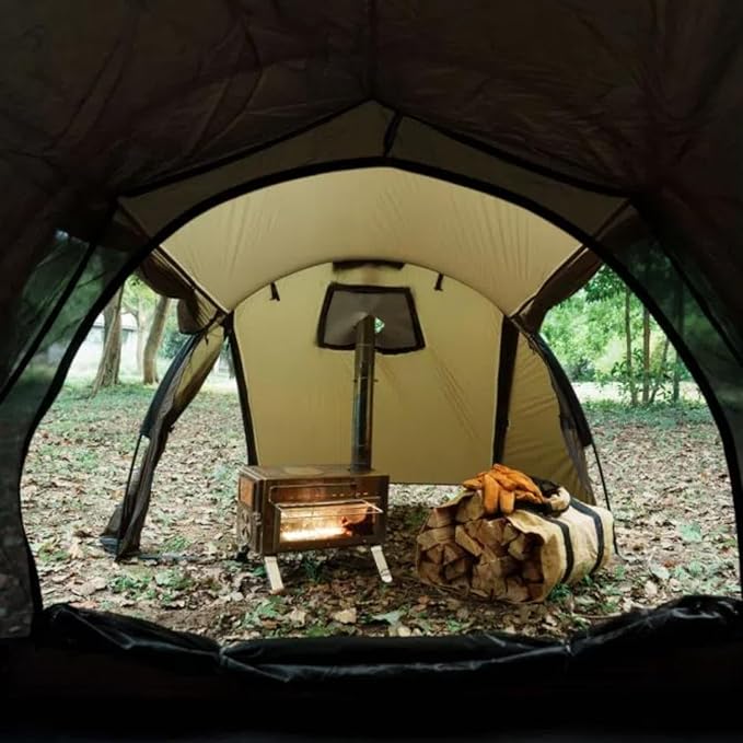 Hot Tent with Stove Jack – 4 Season Waterproof & Windproof Shelter for 1–4 People, Lightweight for Camping, Hiking, Hunting & Fishing