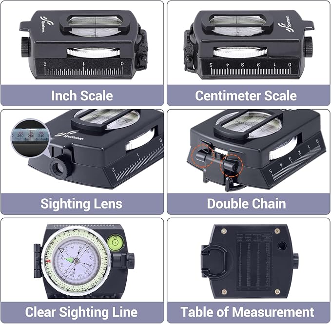 Sportneer Compass Hiking Survival Military Grade Waterproof Boy Scout Compass for Kids Gift Backpacking Camping Hiking Navigation