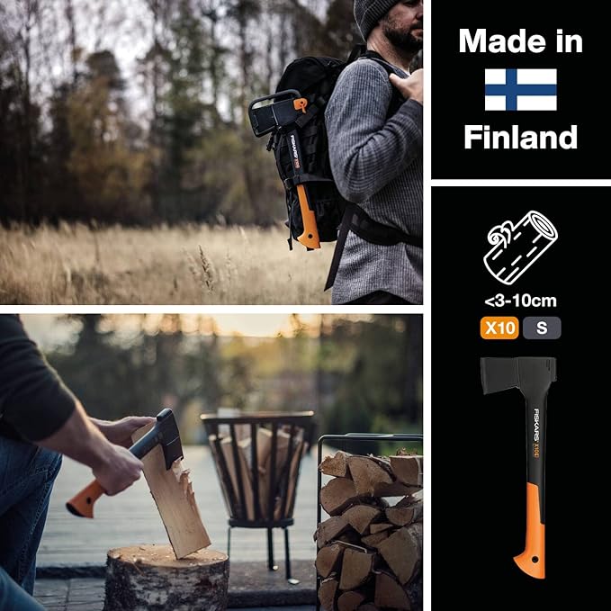 Fiskars 1055686 1015619 Hacha Universal, X10 (Length: 44 cm), Standard