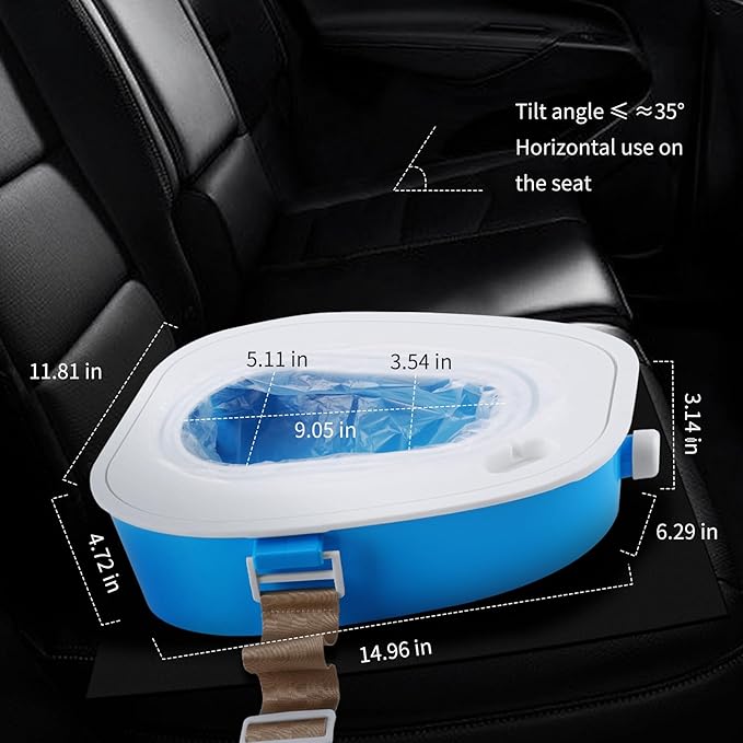 Portable Car Toilet/car Potty/Emergency Toilet/Vehicle Urine Bag- - Suitable for Outdoor Emergency, Camping and Sleeping, Car Travel,Traffic Jam (Blue)
