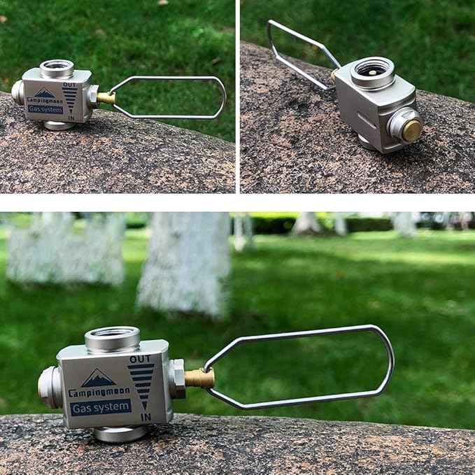 Campingmoon Gas Canister Refill Adapter, Portable Outdoor Gas Saver Lindal Valve Canister Shifter, Camping Canister Vent Valve, Z15