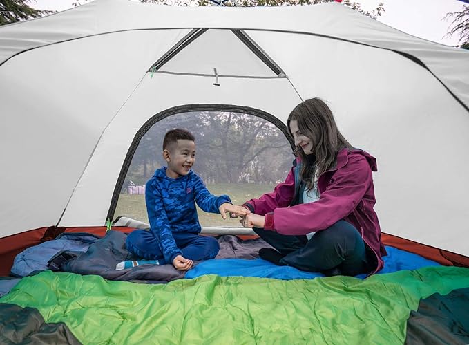 KAZOO 2/4 Person Camping Tent Outdoor Waterproof Family Large Tents 2/4 People Easy Setup Tent with Porch Double Layer
