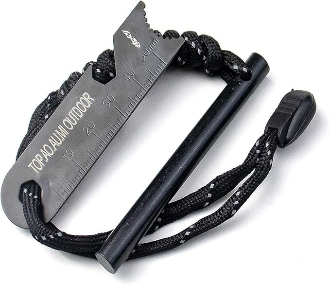 Fire Starter Survival Tool, Ferro Rod Fire Starter Kit & Backpacking Multitool, Fire Steel, Fire Rod