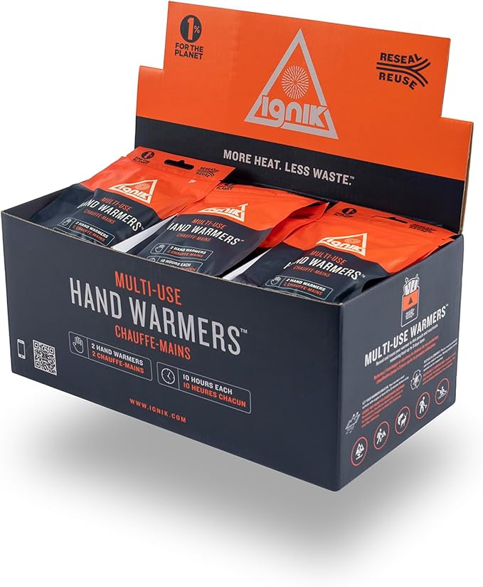 Ignik Resealable Multiple-Use Hand Warmers for 10 Hours of Heat Across 72 Hours