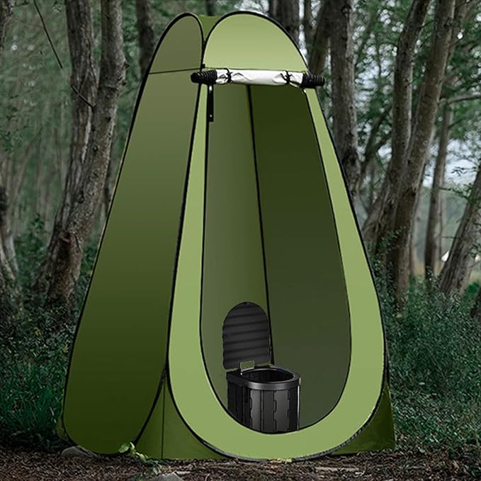 Portable Toilet for Camping,Folding Toilet with Lid,Foldable Car Travel Toilet Portable with Carry Bag for Camping,Car,Travel, Outdoor,Hiking,Backpack,Trips,Tent,Boat,Beach,Traffic Jam,Home (Black)