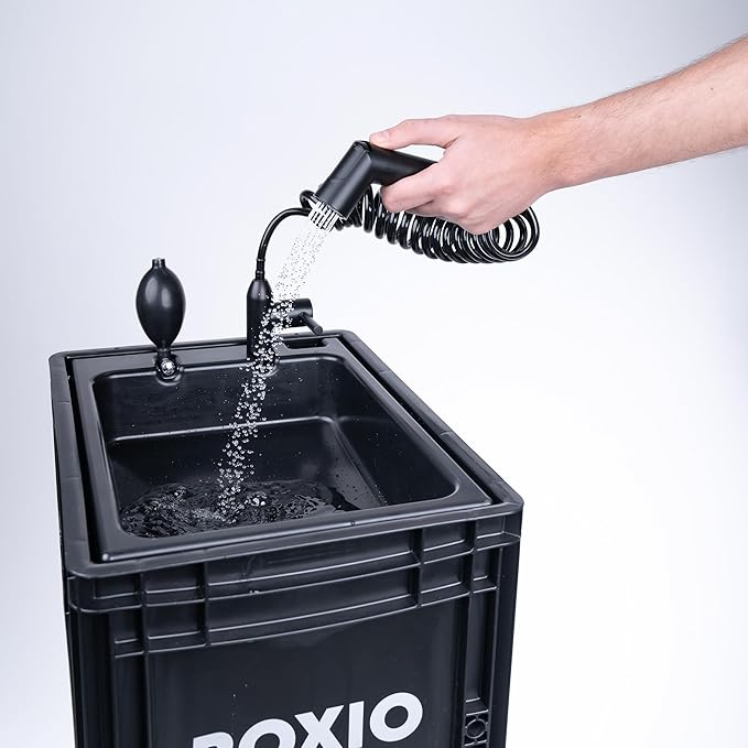 BOXIO - Wash: Portable Sink - Convenient Camping Sink Solution! Compact with Unique Design, Separate Canister, Lightweight Mobile Sink for Garden/Camping/Outdoor Events/Gatherings/Worksite/RV/Indoor