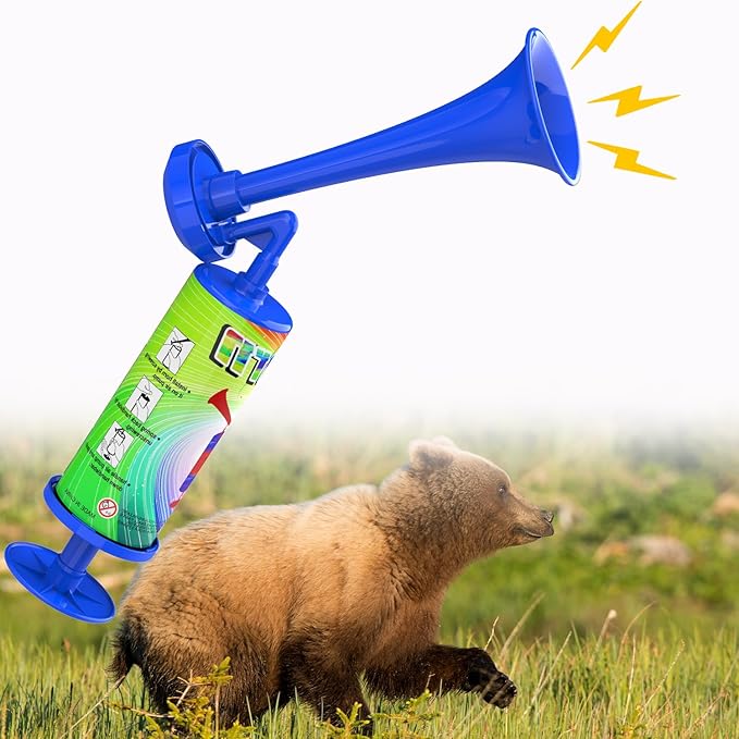 Air Horn for Hiking, Bear Horn Self Defense Loud Marine Air Horn for Boating Noise Makers 120DB Heard up to 0.5 Mile Away Portable Boat Horn Safety Alarm Scare Bears for Hiking Boating Sports Events