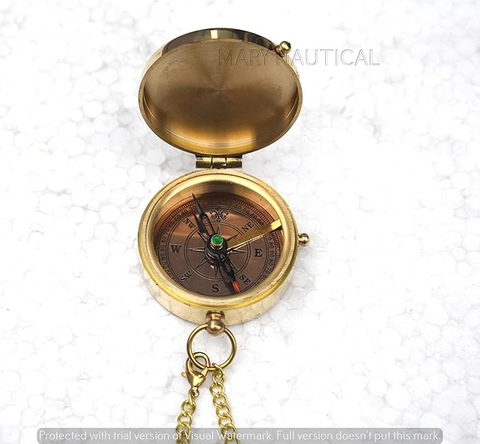 Brass Compass | Engraved Religious Joshua 1:9 Quote Gift, Be Strong & Courageous