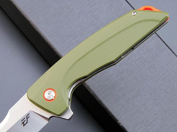 Eafengrow EF926 Pocket Knife D2 Steel Blade Outdoor Tool knives G10 Handle Pocket Clip EDC Knife Ball bearing Knife for Camping Survival Hiking,green
