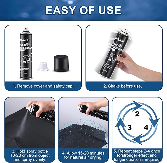 2 Pcs Waterproofing Spray for Tents Outdoor, Outdoor Water Shield 10.15 OZ Spray, Ideal Fabric Waterproofing Spray Offering Tent Camp Spray Protection, Camp Water Repellent