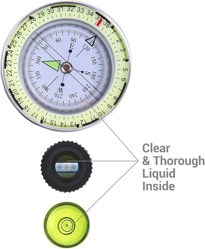 Sportneer Compass Hiking Survival Military Grade Waterproof Boy Scout Compass for Kids Gift Backpacking Camping Hiking Navigation