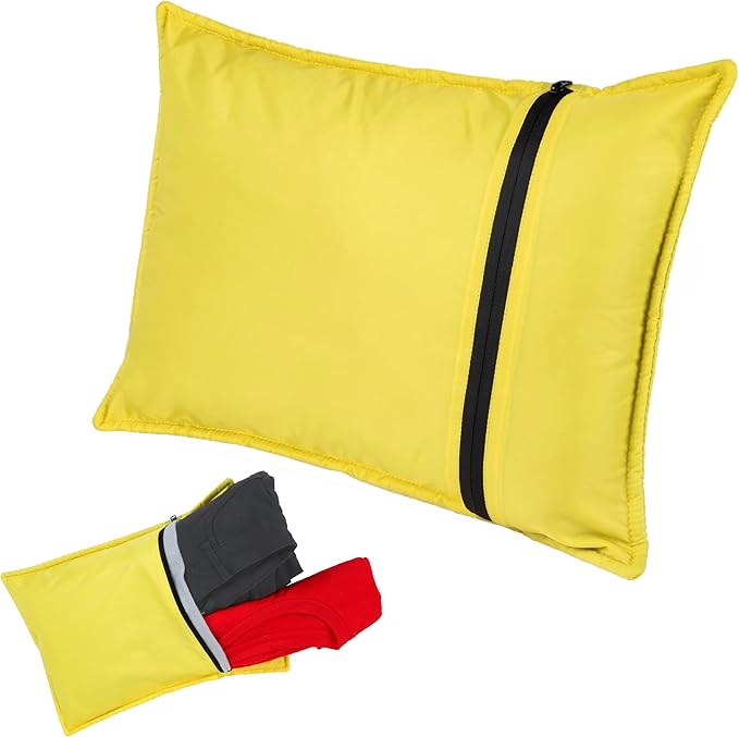 Stuffable Camping Pillow Sack (Small, Yellow) - 10 x 14 - Camping Essentials for Hiking, Backpacking and Travel Essentials - Sold Unstuffed Bring Your Own Stuffing