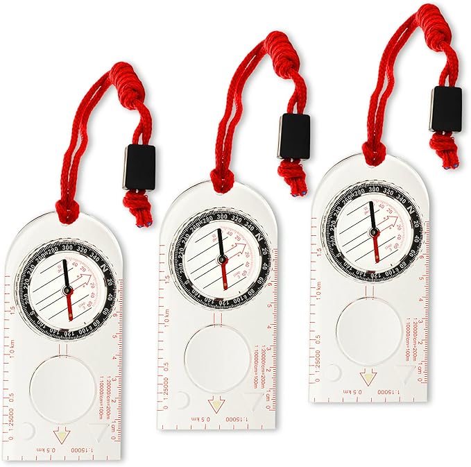 M-Tac Orienteering Compass for Map Reading - Baseplate Compass Survival Hiking Hunting Navigation