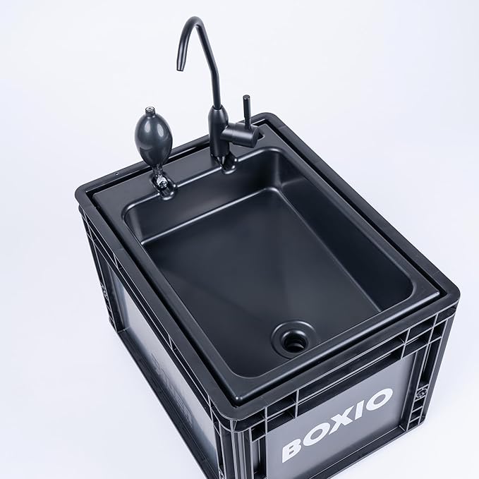 BOXIO - Wash: Portable Sink - Convenient Camping Sink Solution! Compact with Unique Design, Separate Canister, Lightweight Mobile Sink for Garden/Camping/Outdoor Events/Gatherings/Worksite/RV/Indoor