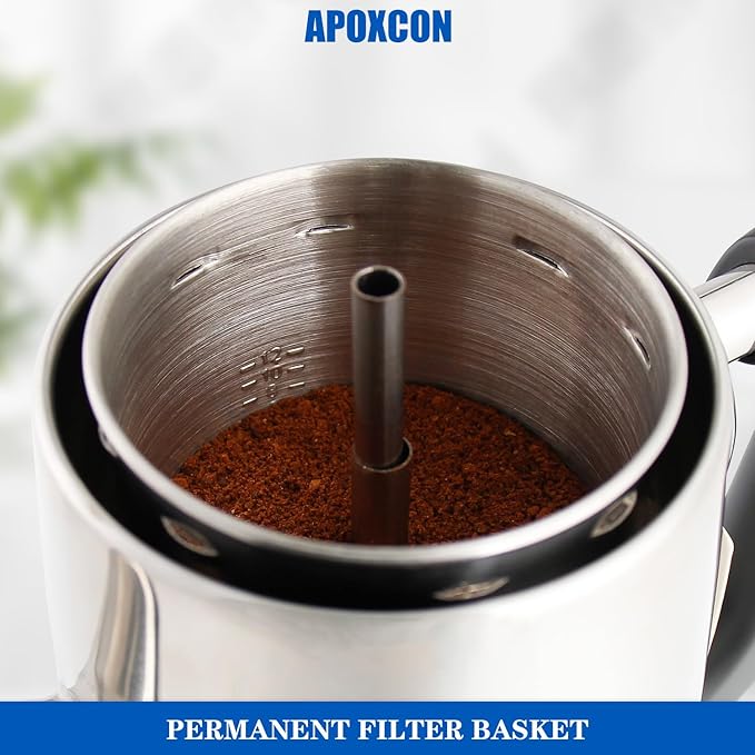 Electric Coffee Percolator Stainless Steel Coffee Maker with Heat Resistant Tough Glass Clear Brew Progress Knob, Keep Warm & Cordless Serving Classic Coffee Pot with On/OFF Switch 12 Cup