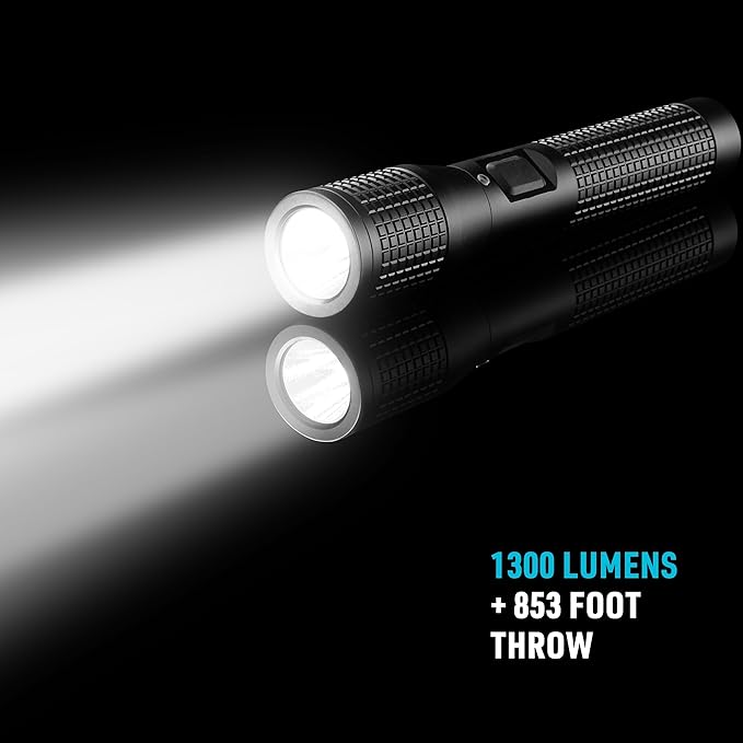 Nite Ize INOVA T4R Powerswitch Rechargeable Tactical Flashlight - 1300 Lumen Tactical Flashlight with Professional-Grade USB Charging Cradle & AC/DC Adapters - Flashlight for Camping, Biking & Hiking