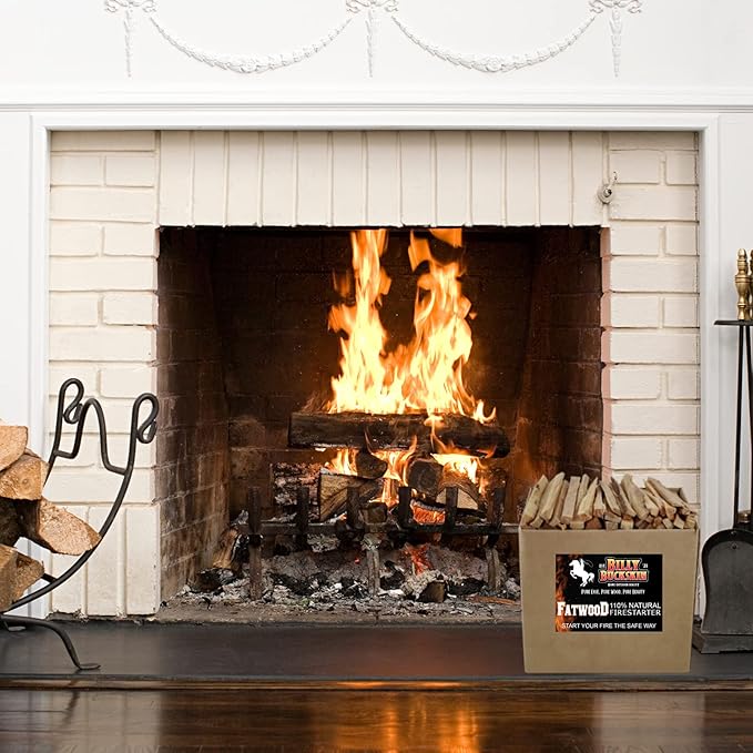 Billy Buckskin Co. 50 lb. Fatwood Fire Starter Sticks | Easy & Safe Fire Starter | Start a Fire with just 2 Sticks | Works in Any Weather Conditions | 50 lb Box