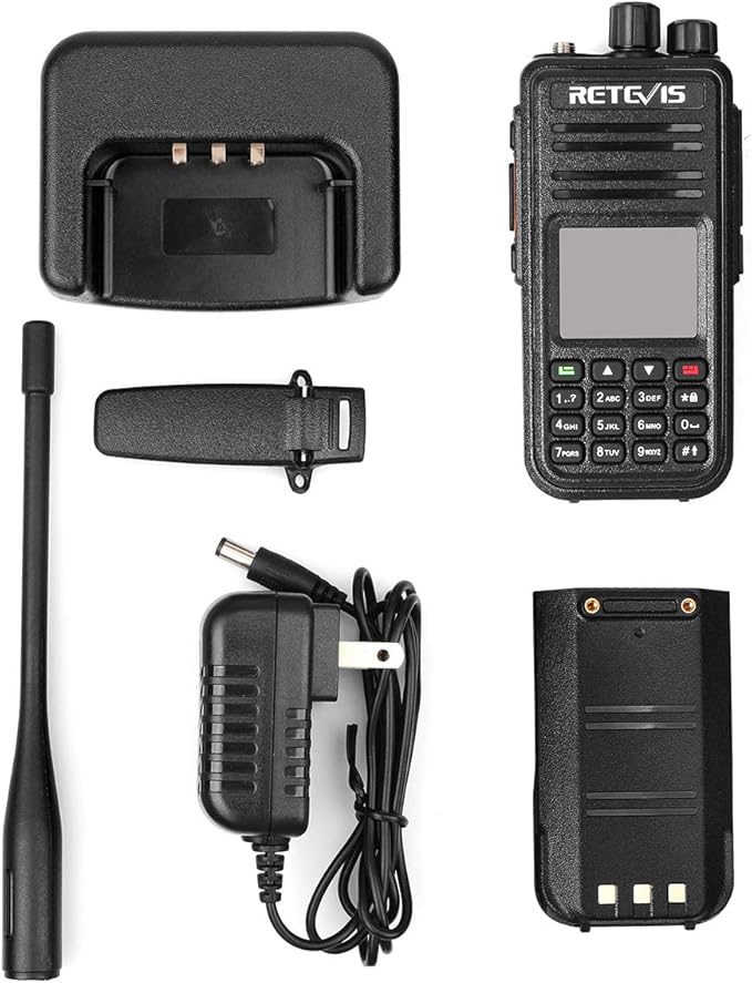 Retevis RT3S Dual Band DMR Radio, Digital Analog 2 Way Radio with GPS APRS, 3000Ch 120000 Contacts 2000mAh, Long Range Handheld Walkie Talkie for Traveling Hiking (Black 1 Pack)