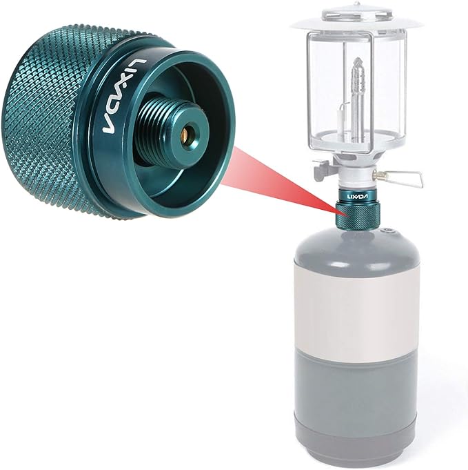 Lixada Camping Stove Adapter 1L Outdoor Propane Small Tank Input EN417 Lindal Valve Output