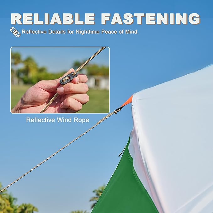 10 Person Family Tents for Camping Waterproof, Music Festival, Parties,2 Room Big Tent with 4 Large Mesh Windows, Double Layer, Easy Setup, Weather Resistant,18ft X 9ft X6.8ft