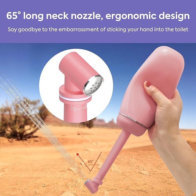 Portable Bidet Peri Bottle for Women Travel Men Personal Bidet Handheld Bidet (Pink)