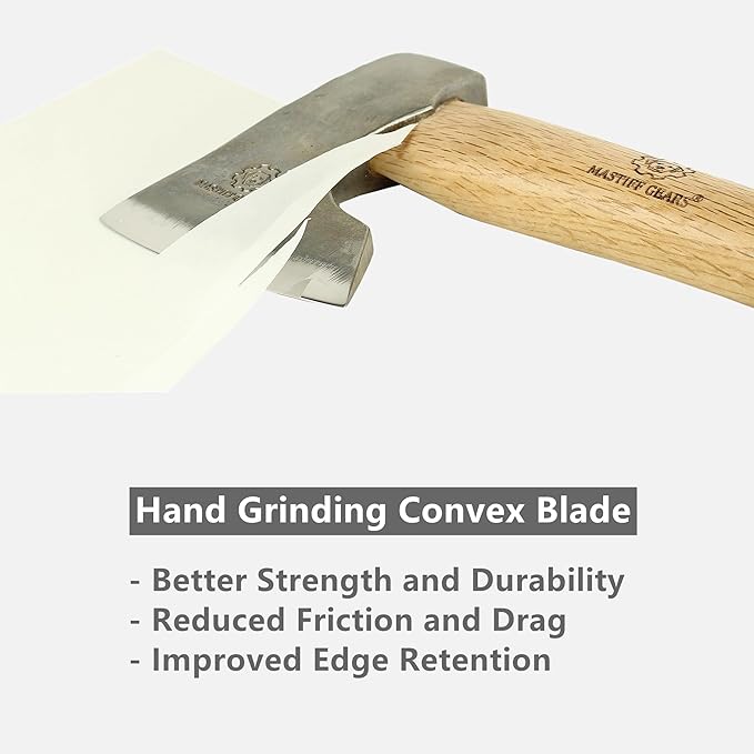 Mastiff Gears® Hand-Forged Wood Handle Hatchet: Versatile Carving, Camping, Wood Splitting Axes in Two Sizes for Outdoor Enthusiasts (Orcish Axe)
