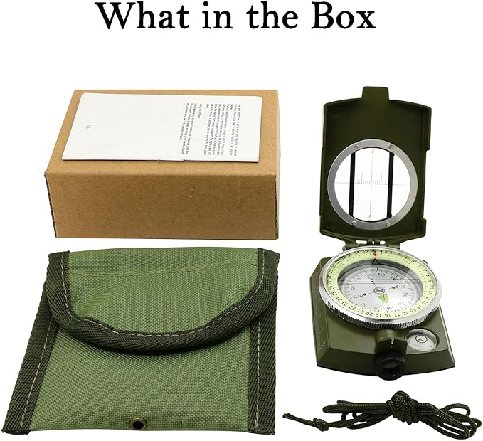 Compass, Hiking Compass for Survival with Lensatic – Waterproof Durable and Pocket-Sized