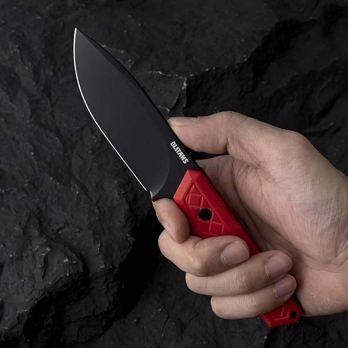 G043 Fixed Blade Knife 3.62'' 9cr18mov steel Blade,4.17'' G10 handle Field Utility Knife with Kydex Sheath for Outdoor Camping Hiking