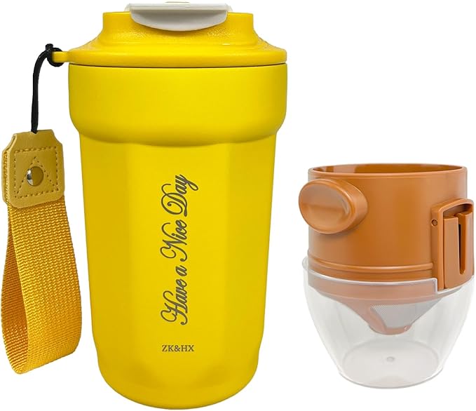 ZK&HX LIFE Pour Over Coffee Maker,Travel Coffee Mug,Insulated Coffee Mug,Camping Coffee Makers,Tea Infuser Mug,Tea Infuser for Loose Leaf Tea,Travel & On the GO