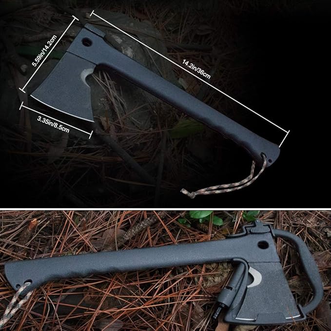 Outdoor Camping Multi-Purpose Axe, Forest Wild Escape Self-Defense Chopping Firewood Axe