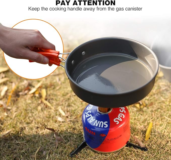 REDCAMP 11/12/17/22 PCS Camping Cookware Mess Kit, 800ml (28oz) Backpacking Camping Pot+Pan Set, Lightweight and Compact Cookware for Hiking, Picnic and Camping