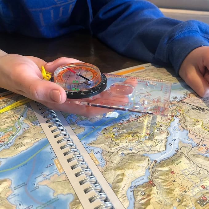 Magnetic Liquid Compass Kit Orienteering Compass Hiking Backpacking Camping Navigations Compass | Scouting Compass for Kids