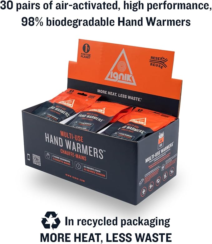 Ignik Resealable Multiple-Use Hand Warmers for 10 Hours of Heat Across 72 Hours