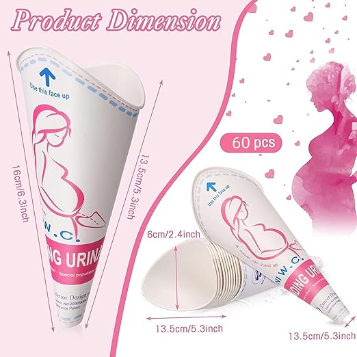 60 Pcs Disposable Portable Female Urination Device for Women, Female Urinal,Women Pee Cup Standing Up,Disposable Women Urinal for Women Female Pee Funnel,for Travel Camping Urinary Pee Cones