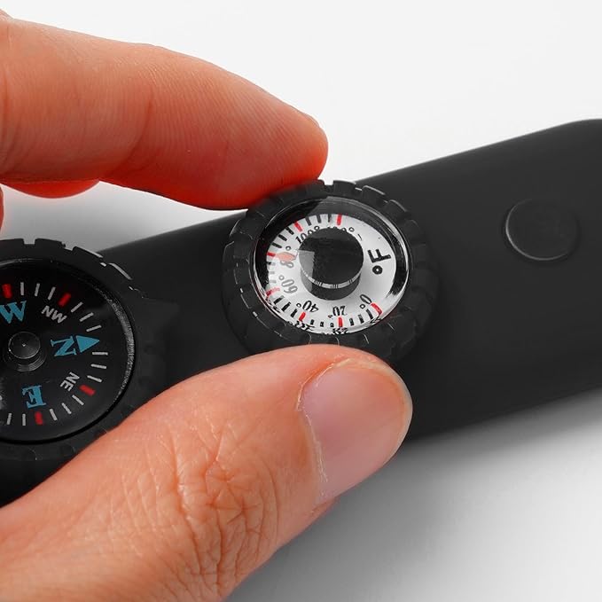 Viriber Whistle Emergency Camping Hiking Survival Whistle,Outdoor Multifunctional Tool with Lanyard,Compass,Thermometer,Ideal for Kayaking, Boating,Climbing