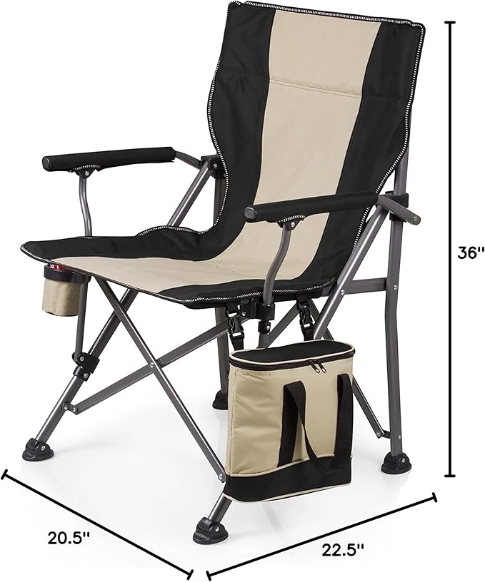 PICNIC TIME NFL Outlander Folding Camping Cooler, Heavy Duty Beach Chair