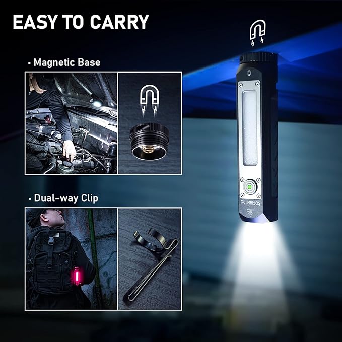 Rechargeable Flashlights High Lumens, Sofirn IF23 4000lm Super Bright Flashlight, EDC Flashlight, Led Flashlight, Emergency Flashlights for Home, RGB Magnetic Flashlight
