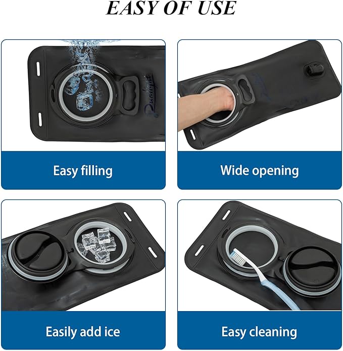 Hydration Bladder Hiking Water Bladder Leak-Proof Water Reservoir BPA Free Hydration Bag for Biking Running Camping