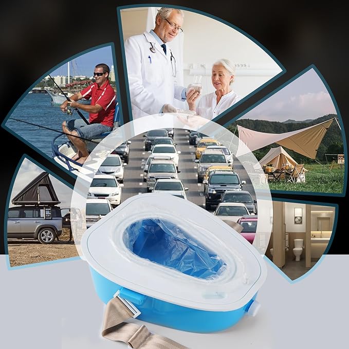 Portable Car Toilet/car Potty/Emergency Toilet/Vehicle Urine Bag- - Suitable for Outdoor Emergency, Camping and Sleeping, Car Travel,Traffic Jam (Blue)