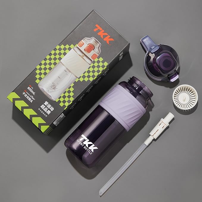 Water Bottle with Straw for School Kids Boys 16oz BPA Free Tritan Leak Proof with Handle Drinking Bottle for Sports Cycling Camping Hiking Outdoors