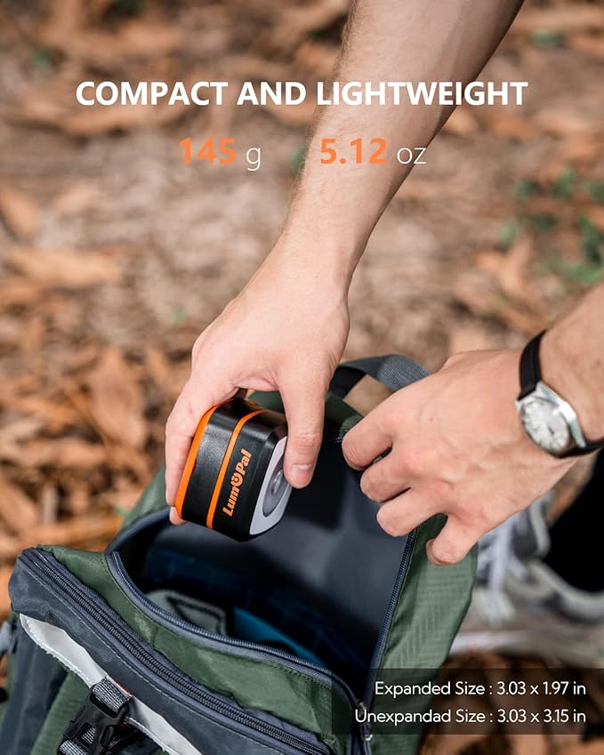 Solar Lantern Camping, Lumopal Collapsible Solar Camping Light Rechargable,LED Portable USB Solar Lamp IP54 Waterproof Lights for Backpacking Gear,Emergency Charger for Power Outage (White Light)