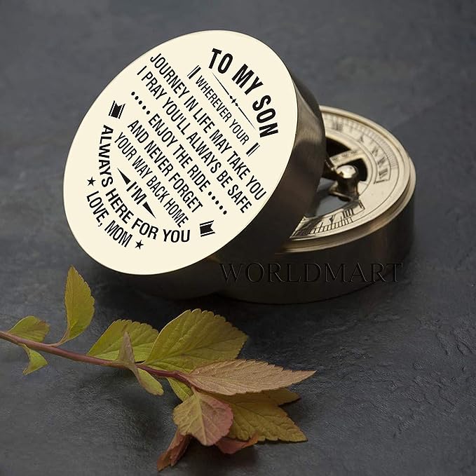 Personalized Compass, Gift for Son, to Our Son, Mom to Son, Dad to Son, Boyfriend, for Customized Compass