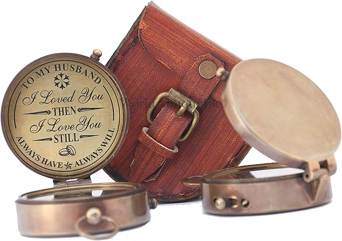 Engraved Compass, Gift for Husband,Anniversary,Wedding Gift for Him, Long Distance Boyfriend Gift, Fiance Gift I Miss You Long Distance Relationship Gift Boyfriend Gift