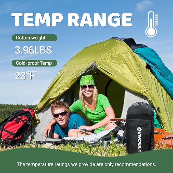 KINGROCK Sleeping Bags for Adults Backpacking Lightweight Waterproof- Cold Weather Sleeping Bag
