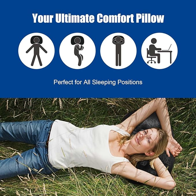 DAWNTREES 2 Pack Inflatable Pillow for Camping,Portable Compressible Ultra-light Travel Inflatable Pillow for Sleeping,Support The Neck and Lumbar,Backpacking Essentials (Black)